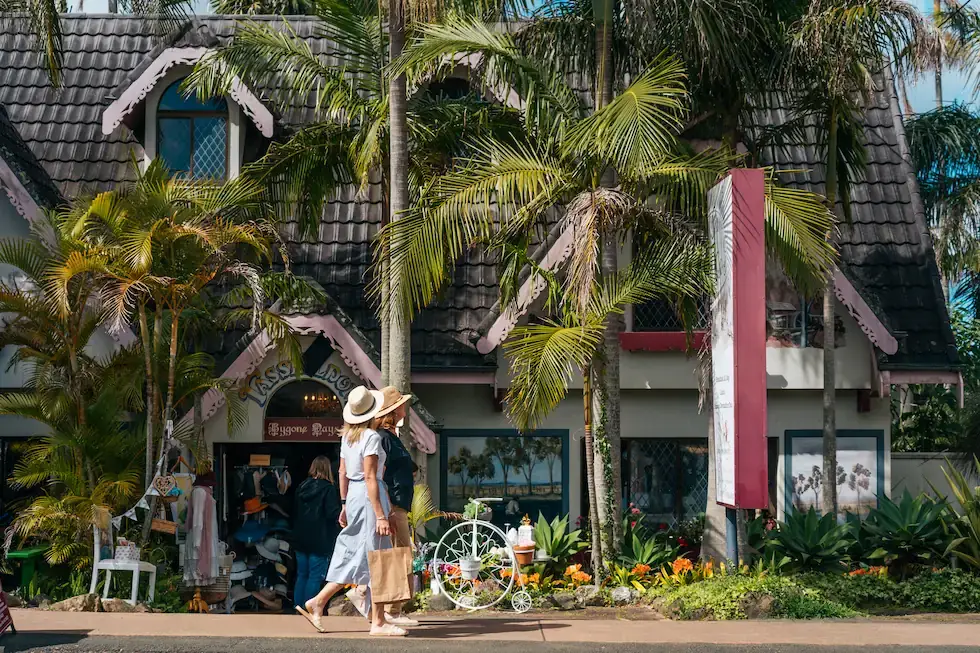 Gallery Walk in Mount Tamborine lined with local shops and trees on a quiet morning