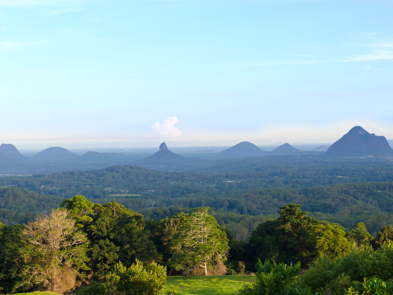 Glass House Mountains panoramic view